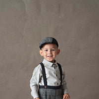 Popelin Grey Plaid Woollen Short With Crossover Straps (Mod 8.3)