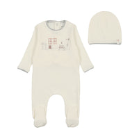 Bee & Dee Ivory Boys My Little Nursery Footie with Beanie