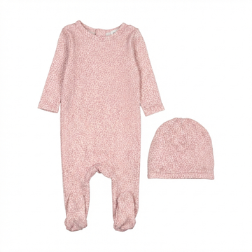 Bopop Animal Print Pajamas - Pink - Footie and Beanie (Pajama Collection) N462