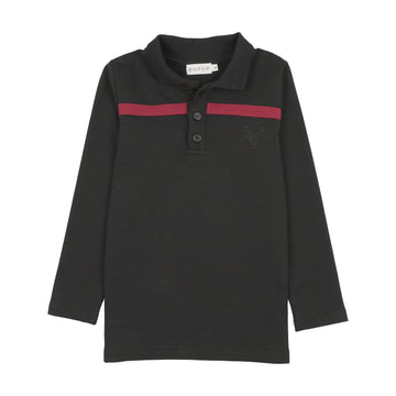 Bopop Black with Maroon Stripe Across Chest (Polo Collection) N483