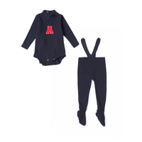 Anecdote Navy Boy Graphic Baby Boy Set (straps are black)