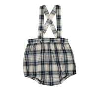 Analogie By Lil Legs Suspender Bubble Bloomer Navy Plaid