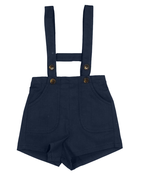 Noma Navy Cotton Stretch Plaid Baby Overalls (NBB273)