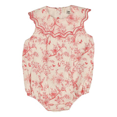 Noma Coral Toile Print Baby Romper