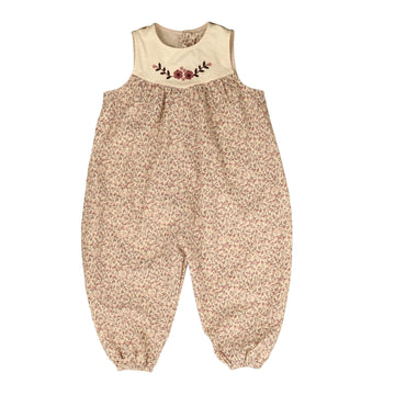 NOMA Wine Floral Embroidered Sleeveless Baby Romper