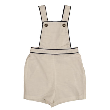 Noma White Navy Contrast Binding Baby Overall (NBB901WN)