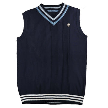 Noma Navy Multi Stripe Rib Textured Vest NKN744