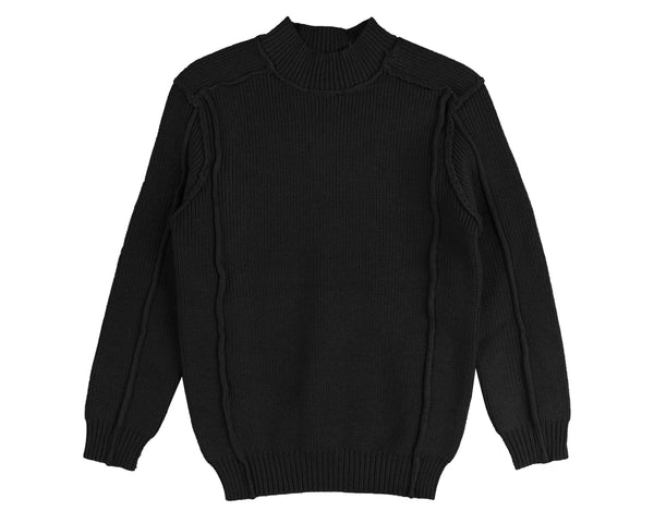 Noma Black Slub Tonal Emblem Knit (NKN750)