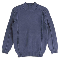 Noma Blue Slub Tonal Emblem Knit (NKN750)