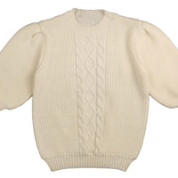 Noma Cream Chunky Puff Sleeve Sweater- Runs Small size up