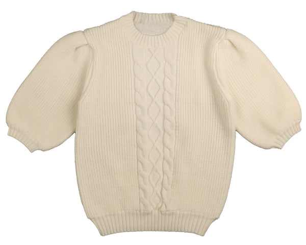 Noma Cream Chunky Puff Sleeve Sweater- Runs Small size up