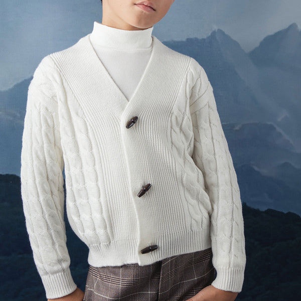 Noma Cream Toggle Cable Cardigan (NKN755)