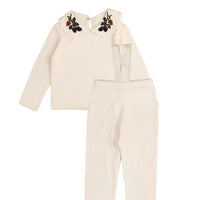 Noma Ivory Floral Embroidered Baby Set (NKN759)