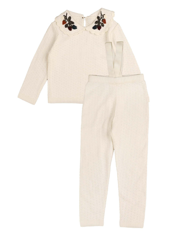 Noma Ivory Floral Embroidered Baby Set (NKN759)