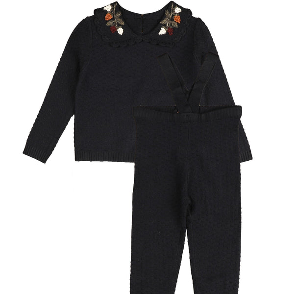 Noma Navy Floral Embroidered Baby Set (NKN759)