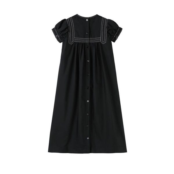 Nou Nelle Black Ribbon Trimmed Maxi Dress
