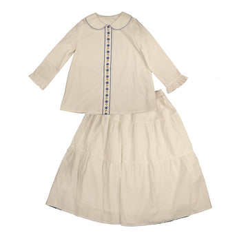 Noma Blue Teen Set With Special Stitch Trims And Embroidered Placket (NSE981BL)
