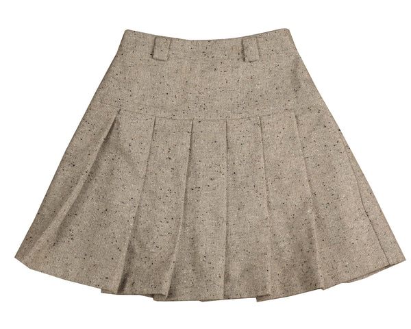 Noma Grey Tweed Pleated Skirt (NSK741)