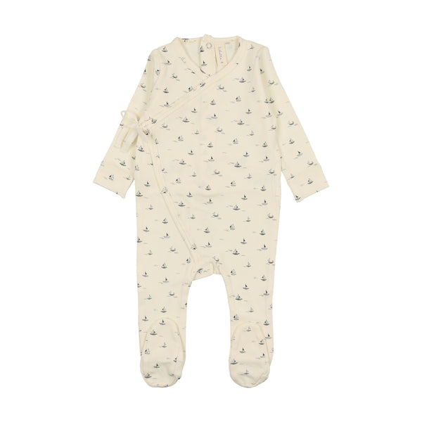 Lilette By Lil Legs Nautical Footie Cream