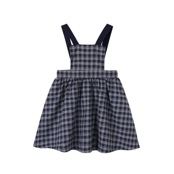 Nou Nelle Navy Gingham Strap Jumper