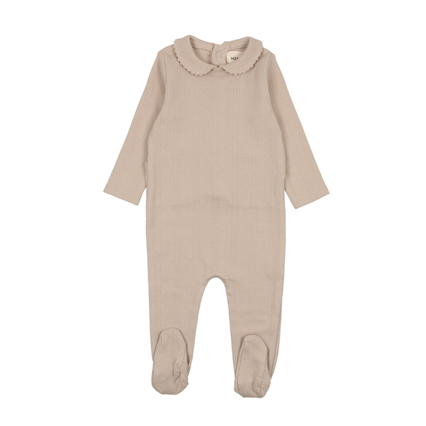 Mema Knits Oatmeal Pointelle Footie