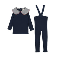 Lil Legs Oversize Collar Tee Set Navy