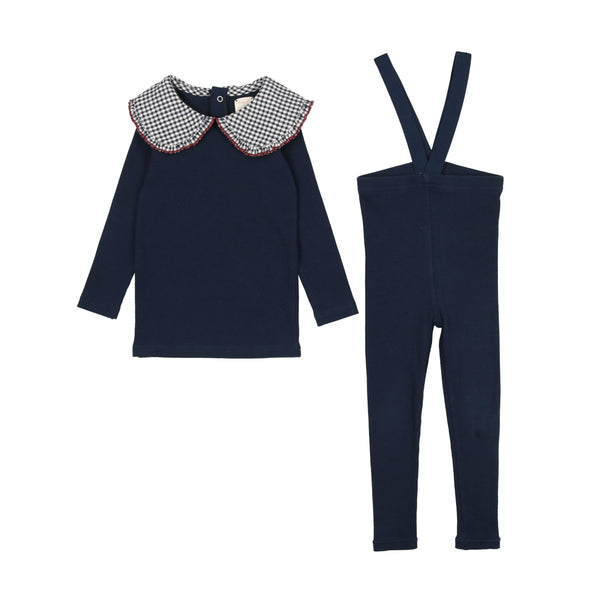 Lil Legs Oversize Collar Tee Set Navy