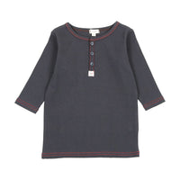 Analogie By Lil Legs Three Quarter Sleeve Henley Off Navy