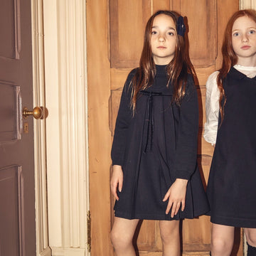 Numu Wool Pleated Swing Dress - Navy