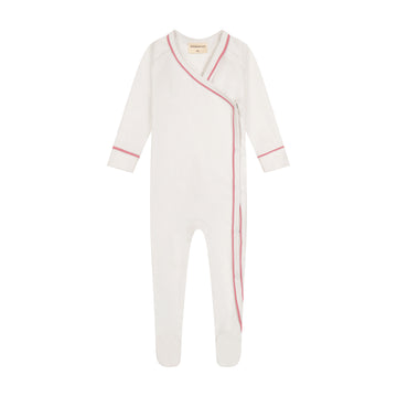 Zeebra Kids Ivory/Mauve Outline Wrap Footie