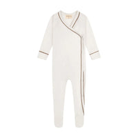 Zeebra Kids Ivory/Saddle Outline Wrap Footie