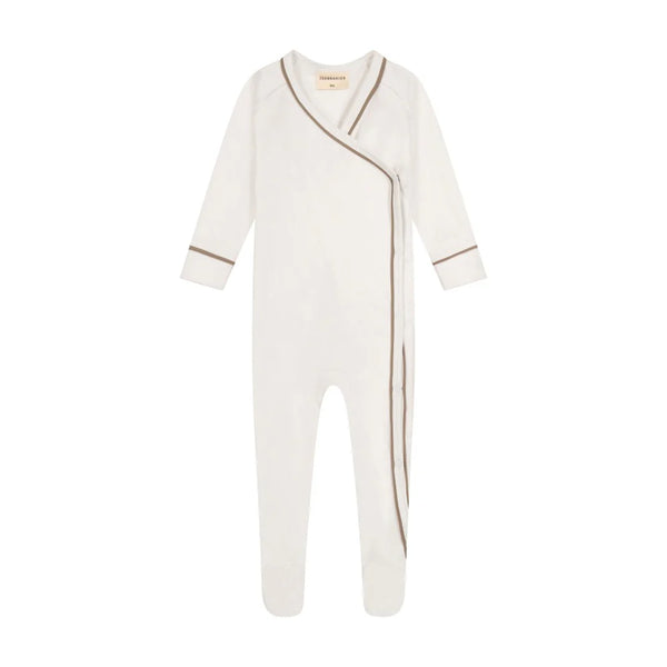 Zeebra Kids Ivory/Saddle Outline Wrap Footie