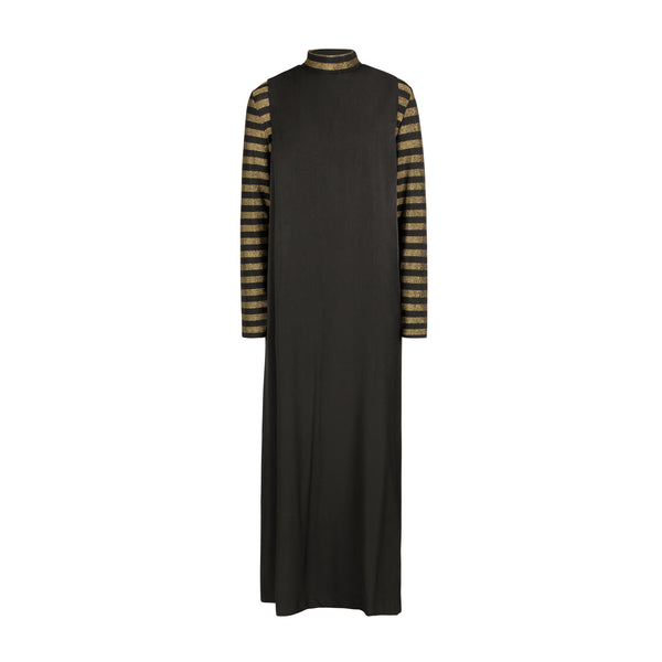 Poet Aria Mockneck Black And Gold Stripe