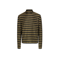 Poet Aria Mockneck Black And Gold Stripe