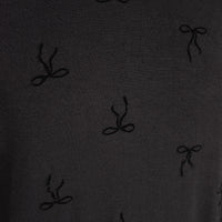 Poet Aria Mockneck Black On Black Flocking With Bows