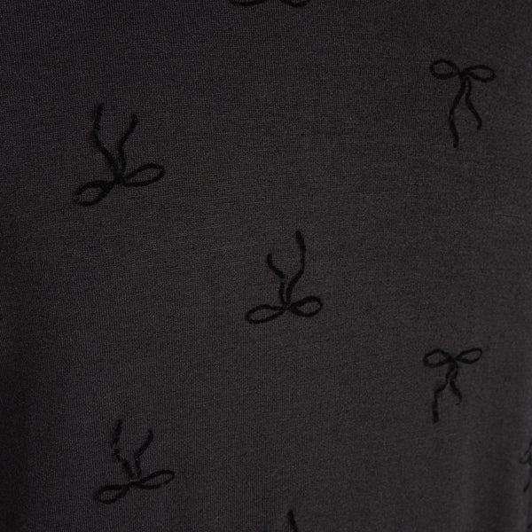 Poet Aria Mockneck Black On Black Flocking With Bows