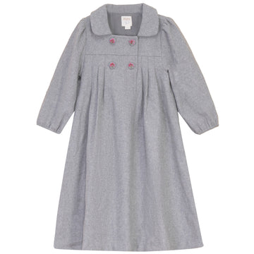 Pompomme Grey Wool Button Detail Dress
