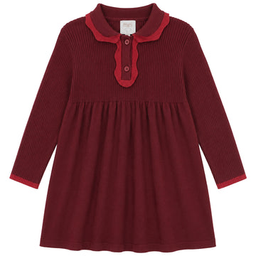 Pompomme Red Tonal Red Knit Dress