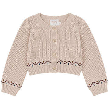 Pompomme Cream Knit Cardigan