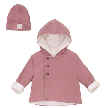 Pompomme Pink Sherpa Lined Jacket And Hat
