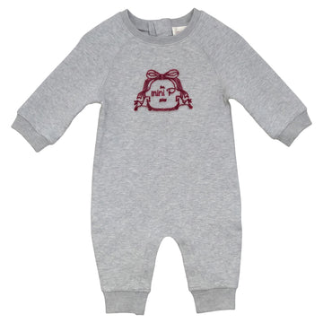 Pompomme Grey/Red Velvet Emblem Onesie