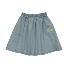 Froo Denim Patch Skirt Short
