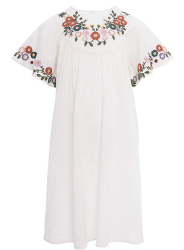 Pernille Christina Ivory Embroidered Multi Colored Dress