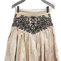 Petite Amalie Nougat / Black Cord Embroidered Cut Out Skirt (3132) (thin corduroy)