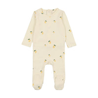 Lilette By Lil Legs Printed Fruit Footie Ivory/Lemon