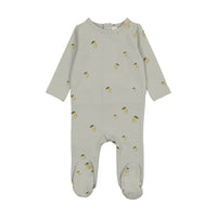 Lilette By Lil Legs Printed Fruit Footie Mint/Lemon