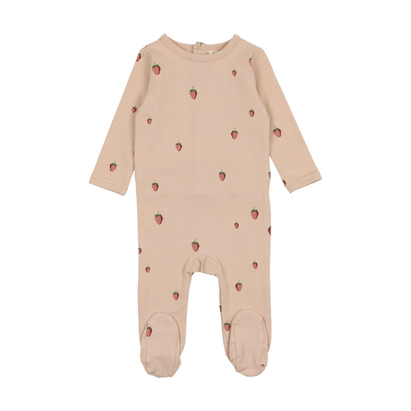 Lilette By Lil Legs Printed Fruit Footie Peach/Strawberry