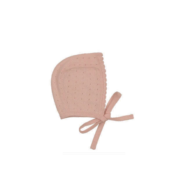 Lilette By Lil Legs Dotted Open Knit Bonnet Pink