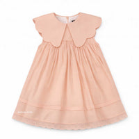 Belati PINK STRIPED SCALLOP COLLAR DRESS (BDR216)- No Sleeves