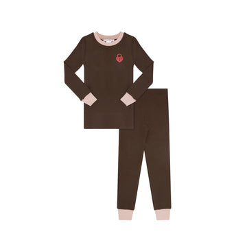 Little Parni Chestnut Locket Pajamas Brown/Pink